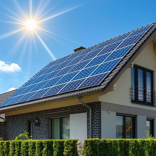 solar powered home stockcake